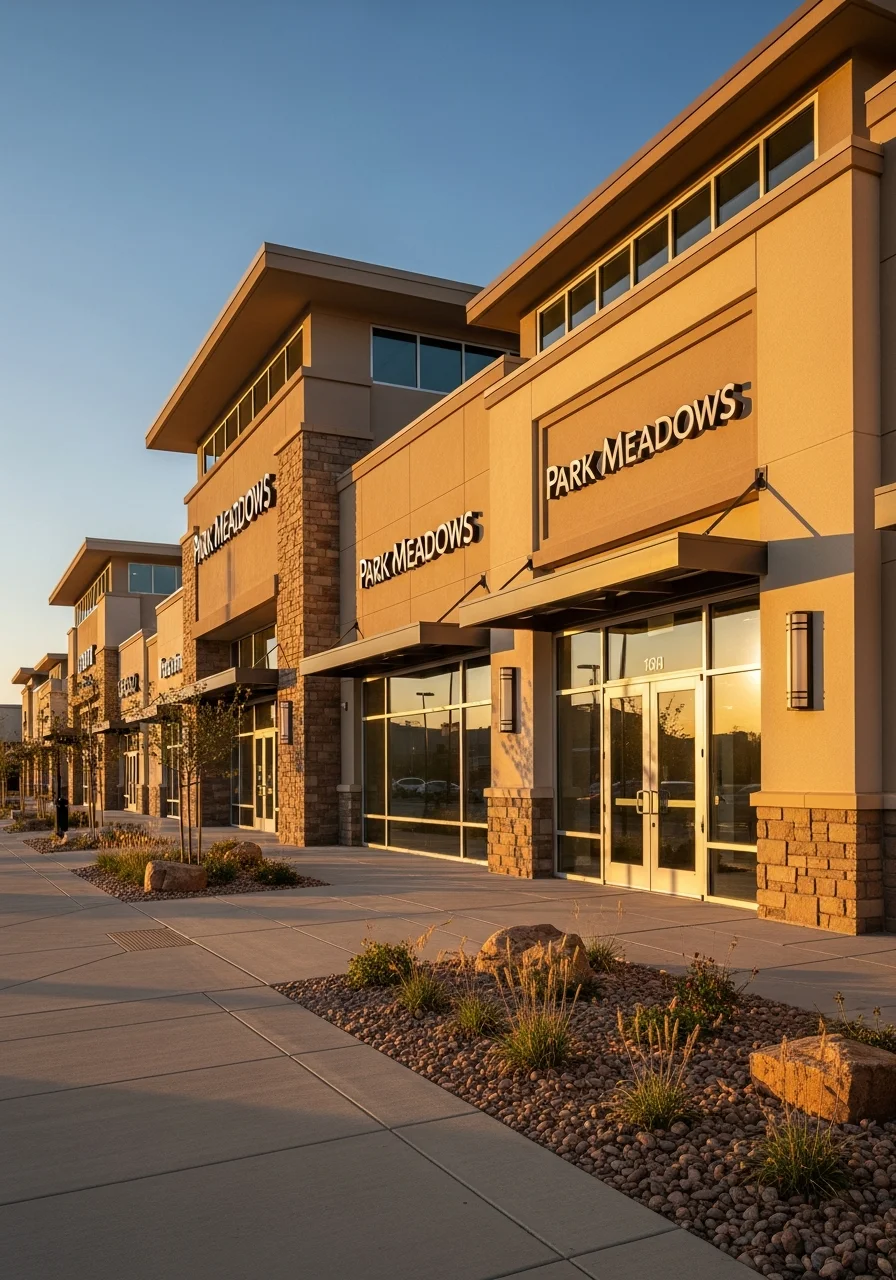 Park Meadows shopping center and commercial district in Lone Tree, Colorado